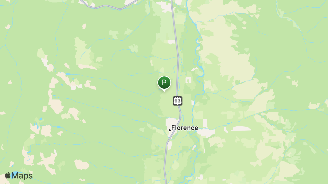 Map of Bitterroot Valley Shed Dog Trial Camping